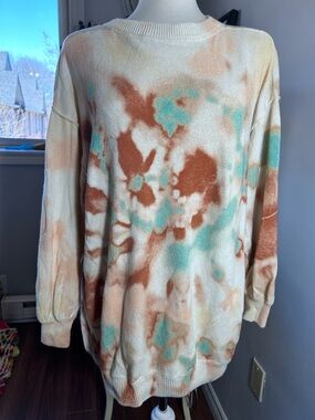 We The Free Free People Tie Dye Oversized Cotton Knit Top XS